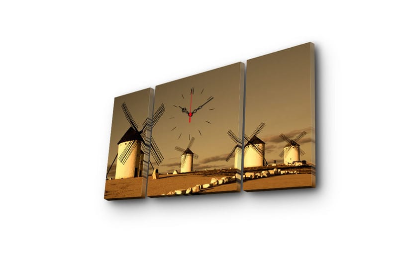 Koristeellinen Canvas Seinäkello (3 kpl) - Sisustustuotteet - Seinäkoristeet - Kellot