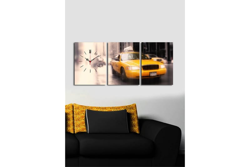 Koristeellinen Canvas Seinäkello (3 kpl) - Sisustustuotteet - Seinäkoristeet - Kellot