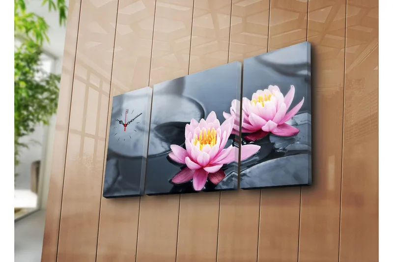 Koristeellinen Canvas Seinäkello (3 kpl) - Sisustustuotteet - Seinäkoristeet - Kellot