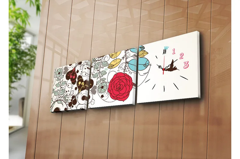 Koristeellinen Canvas Seinäkello (3 kpl), undefined
