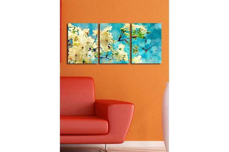 Koristeellinen Canvas Seinäkello (3 kpl) - Sisustustuotteet - Seinäkoristeet - Kellot