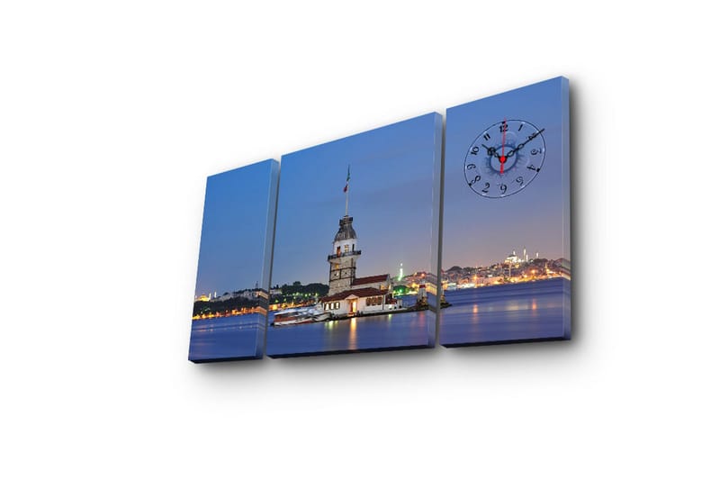 Koristeellinen Canvas Seinäkello (3 kpl) - Sisustustuotteet - Seinäkoristeet - Kellot