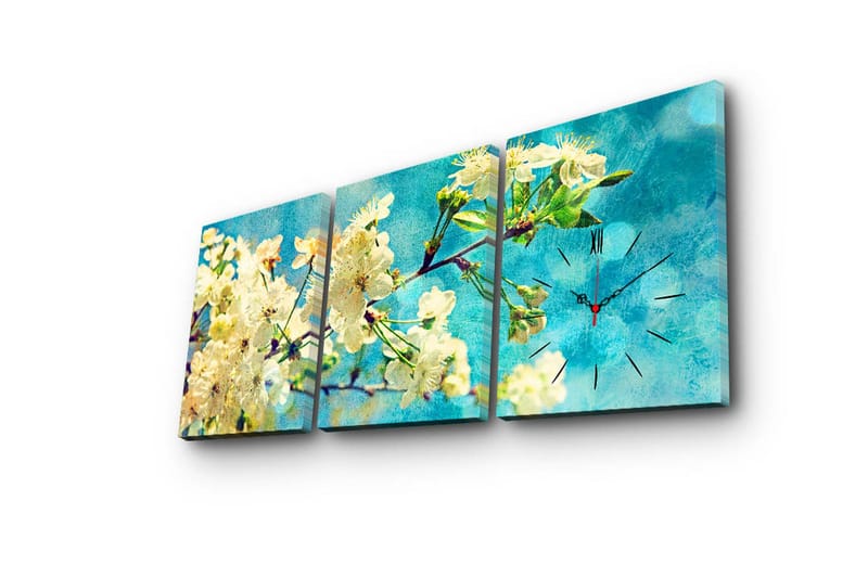 Koristeellinen Canvas Seinäkello (3 kpl) - Sisustustuotteet - Seinäkoristeet - Kellot