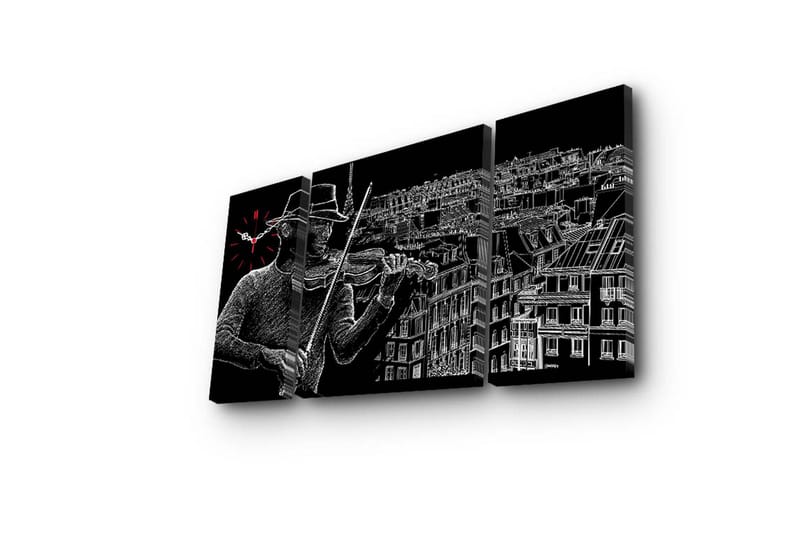 Koristeellinen Canvas Seinäkello (3 kpl) - Sisustustuotteet - Seinäkoristeet - Kellot