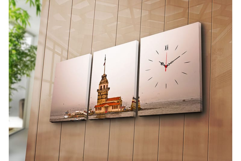 Koristeellinen Canvas Seinäkello (3 kpl) - Sisustustuotteet - Seinäkoristeet - Kellot
