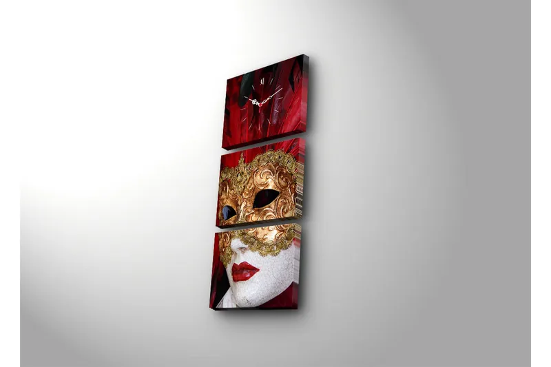 Koristeellinen Canvas Seinäkello (3 kpl) - Sisustustuotteet - Seinäkoristeet - Kellot