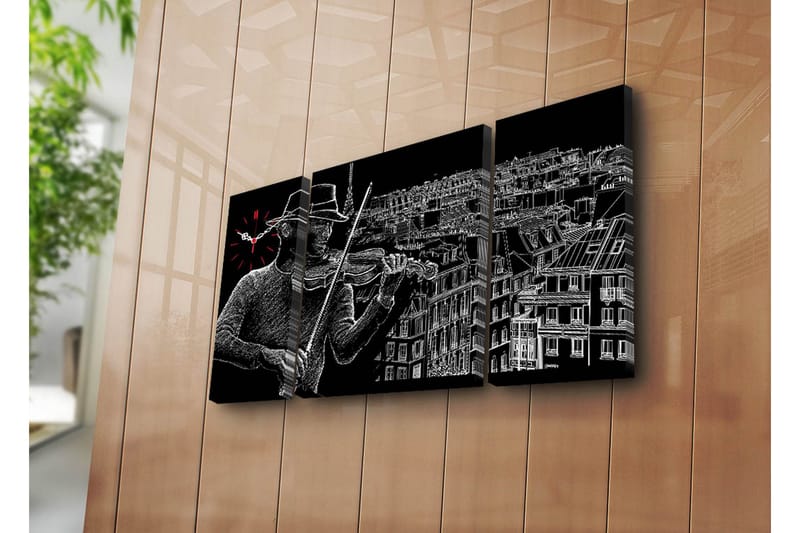 Koristeellinen Canvas Seinäkello (3 kpl) - Sisustustuotteet - Seinäkoristeet - Kellot