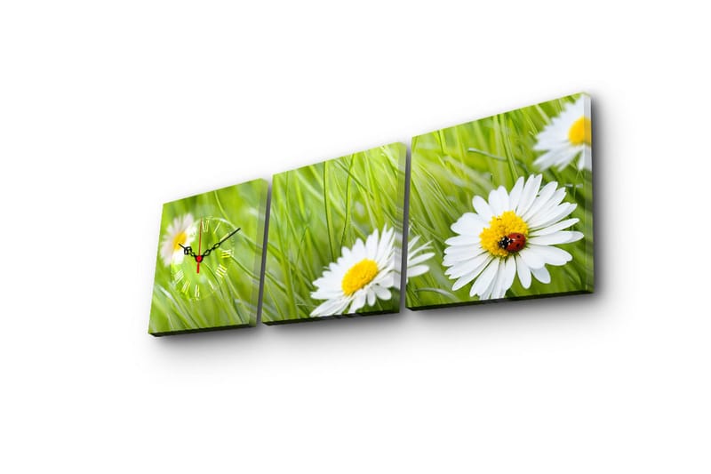 Koristeellinen Canvas Seinäkello (3 kpl) - Sisustustuotteet - Seinäkoristeet - Kellot