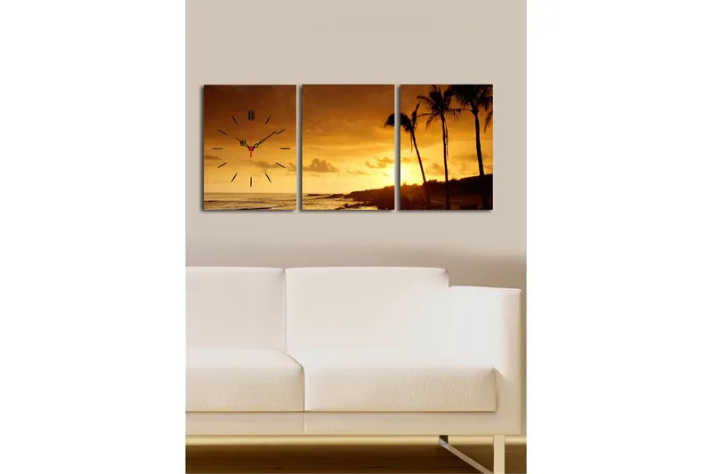 Koristeellinen Canvas Seinäkello (3 kpl) - Sisustustuotteet - Seinäkoristeet - Kellot