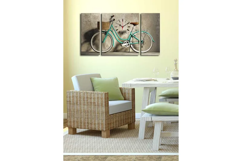 Koristeellinen Canvas Seinäkello (3 kpl) - Sisustustuotteet - Seinäkoristeet - Kellot