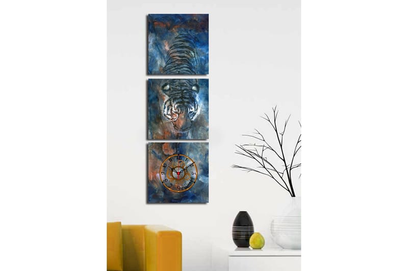 Koristeellinen Canvas Seinäkello (3 kpl) - Sisustustuotteet - Seinäkoristeet - Kellot