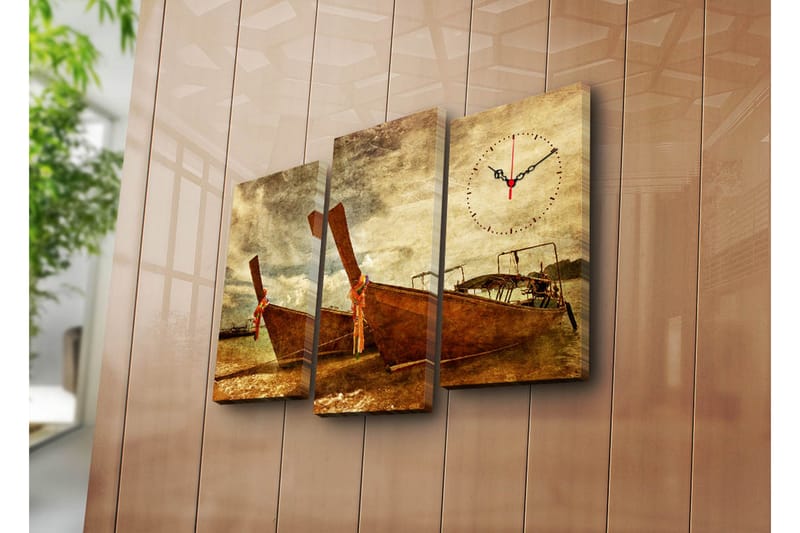 Koristeellinen Canvas Seinäkello (3 kpl) - Sisustustuotteet - Seinäkoristeet - Kellot