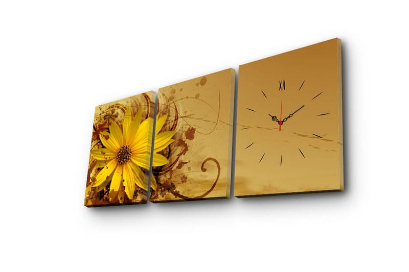 Koristeellinen Canvas Seinäkello (3 kpl) - Sisustustuotteet - Seinäkoristeet - Kellot