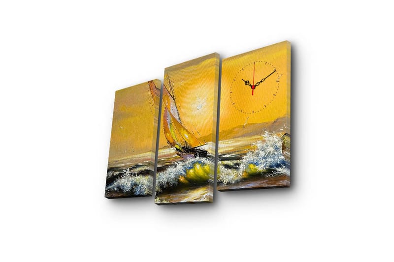 Koristeellinen Canvas Seinäkello (3 kpl) - Sisustustuotteet - Seinäkoristeet - Kellot