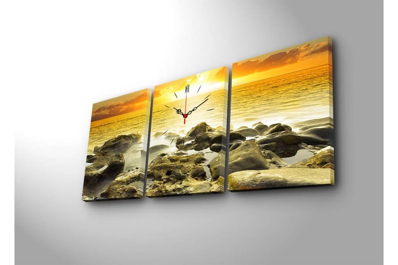 Koristeellinen Canvas Seinäkello (3 kpl) - Sisustustuotteet - Seinäkoristeet - Kellot