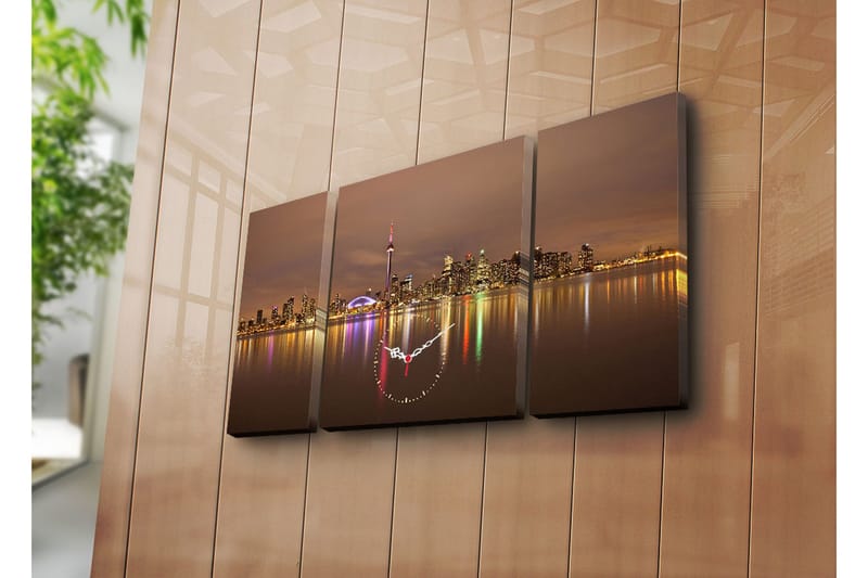 Koristeellinen Canvas Seinäkello (3 kpl) - Sisustustuotteet - Seinäkoristeet - Kellot