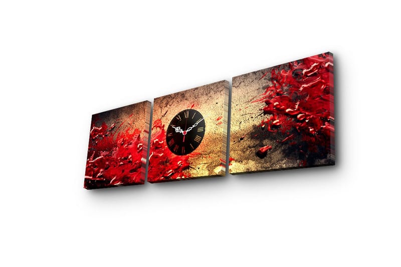 Koristeellinen Canvas Seinäkello (3 kpl) - Sisustustuotteet - Seinäkoristeet - Kellot