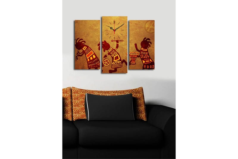 Koristeellinen Canvas Seinäkello (3 kpl) - Sisustustuotteet - Seinäkoristeet - Kellot