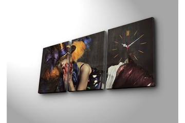 Koristeellinen Canvas Seinäkello (3 kpl) - Sisustustuotteet - Seinäkoristeet - Kellot