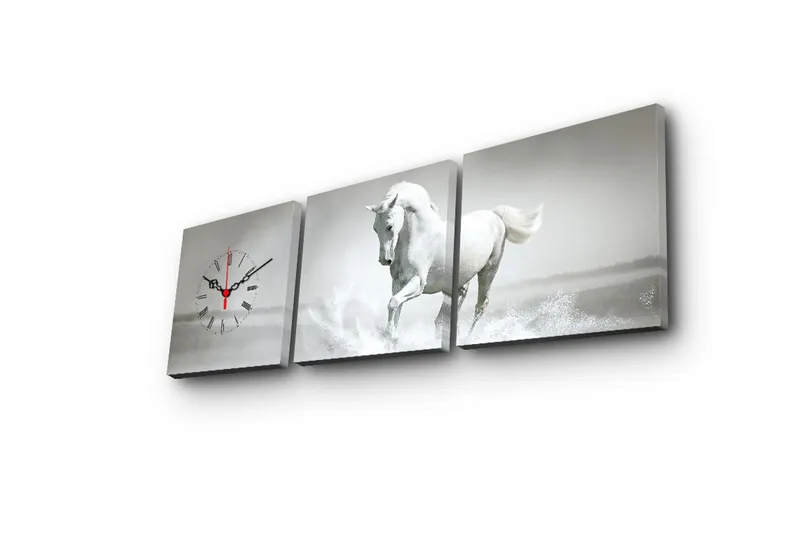 Koristeellinen Canvas Seinäkello (3 kpl) - Sisustustuotteet - Seinäkoristeet - Kellot