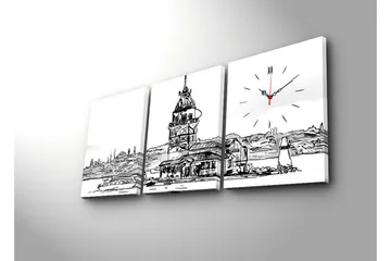 Koristeellinen Canvas Seinäkello (3 kpl) - Sisustustuotteet - Seinäkoristeet - Kellot