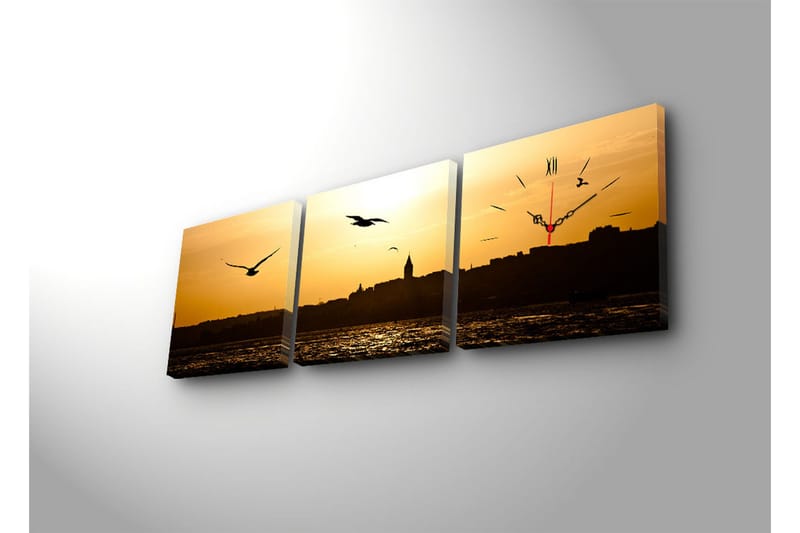 Koristeellinen Canvas Seinäkello (3 kpl) - Sisustustuotteet - Seinäkoristeet - Kellot