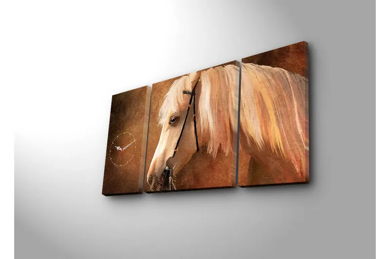 Koristeellinen Canvas Seinäkello (3 kpl) - Sisustustuotteet - Seinäkoristeet - Kellot