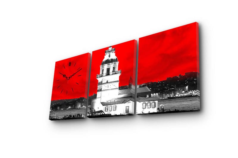 Koristeellinen Canvas Seinäkello (3 kpl) - Sisustustuotteet - Seinäkoristeet - Kellot