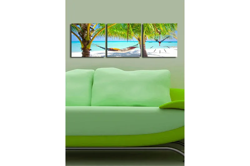 Koristeellinen Canvas Seinäkello (3 kpl) - Sisustustuotteet - Seinäkoristeet - Kellot