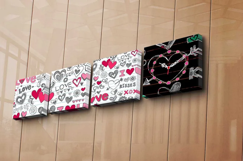 Koristeellinen Canvas Seinäkello (4 kpl), undefined