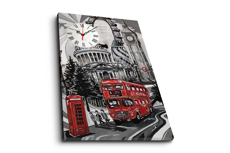 Koristeellinen Canvas Seinäkello - Sisustustuotteet - Seinäkoristeet - Kellot