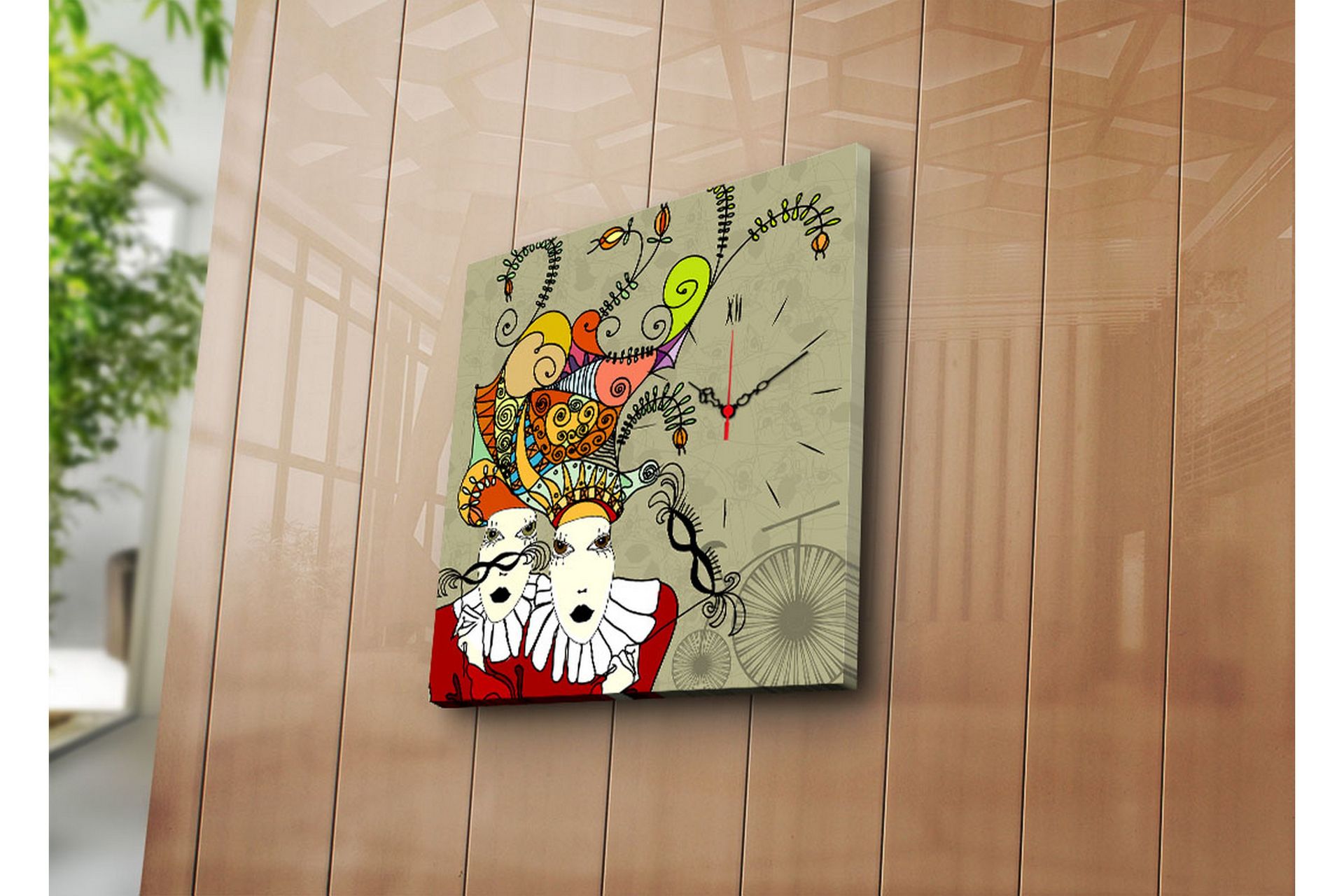 Koristeellinen Canvas Seinäkello - Sisustustuotteet - Seinäkoristeet - Kellot