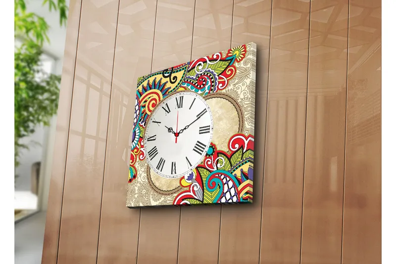 Koristeellinen Canvas Seinäkello - Sisustustuotteet - Seinäkoristeet - Kellot