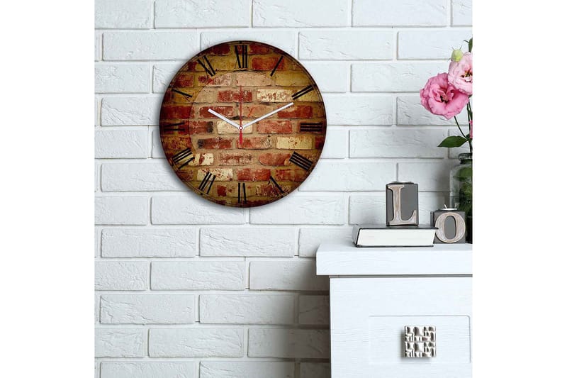 Koristeellinen MDF Seinäkello 30 cm - Monivärinen - Sisustustuotteet - Seinäkoristeet - Kellot