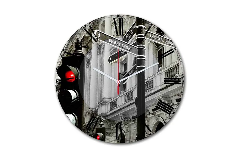 Koristeellinen MDF Seinäkello 30 cm, Monivärinen