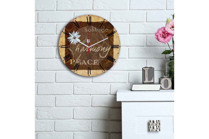 Koristeellinen MDF Seinäkello 30 cm - Monivärinen - Sisustustuotteet - Seinäkoristeet - Kellot