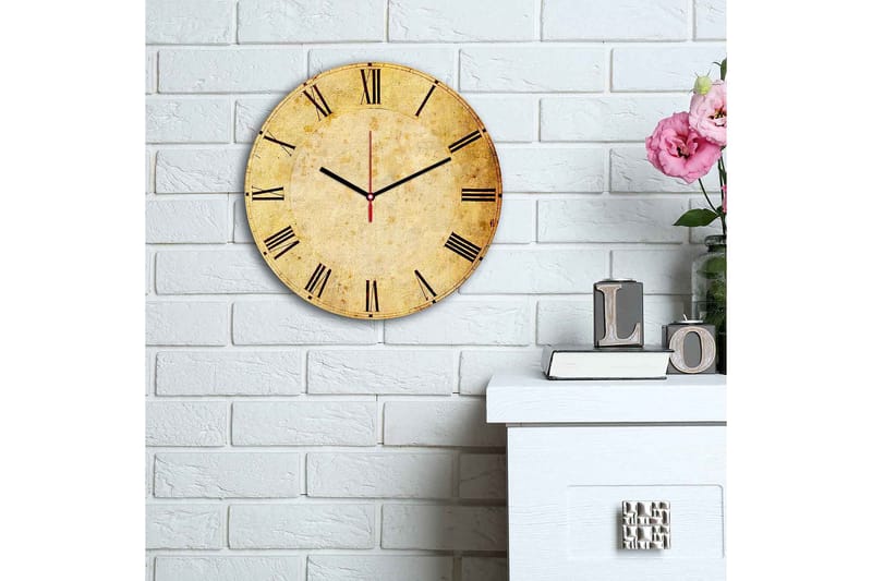 Koristeellinen MDF Seinäkello 30 cm - Monivärinen - Sisustustuotteet - Seinäkoristeet - Kellot