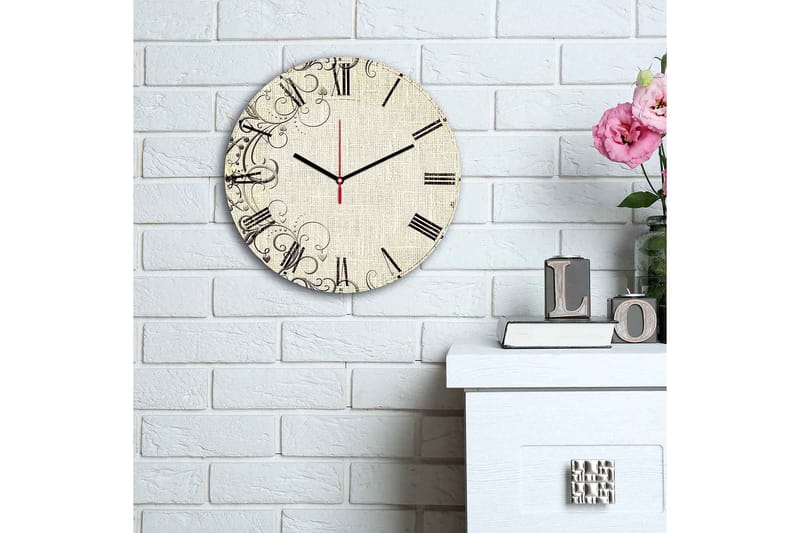 Koristeellinen MDF Seinäkello 30 cm - Monivärinen - Sisustustuotteet - Seinäkoristeet - Kellot