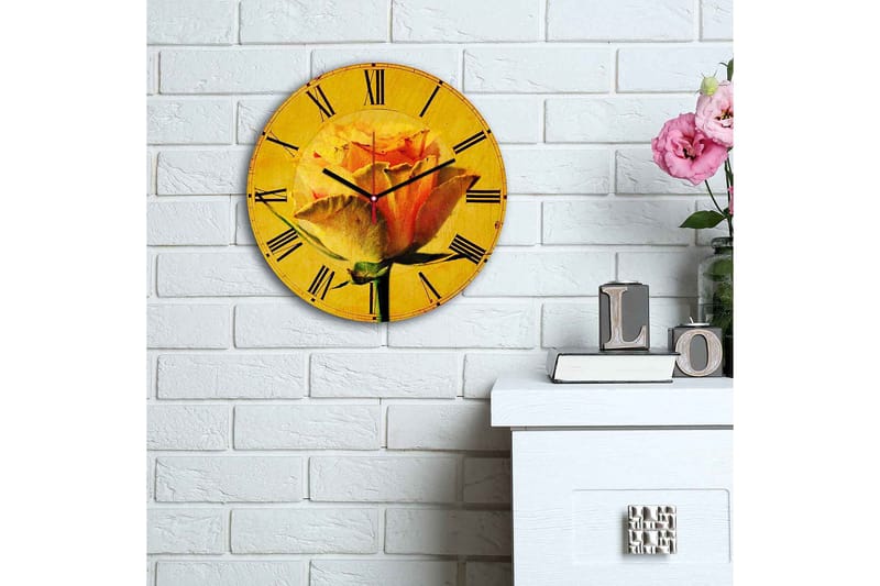 Koristeellinen MDF Seinäkello 30 cm - Monivärinen - Sisustustuotteet - Seinäkoristeet - Kellot