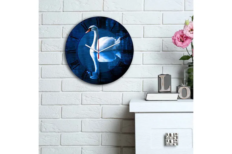 Koristeellinen MDF Seinäkello 30 cm - Monivärinen - Sisustustuotteet - Seinäkoristeet - Kellot