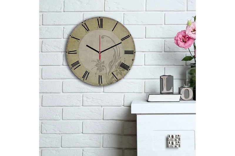 Koristeellinen MDF Seinäkello 30 cm - Monivärinen - Sisustustuotteet - Seinäkoristeet - Kellot