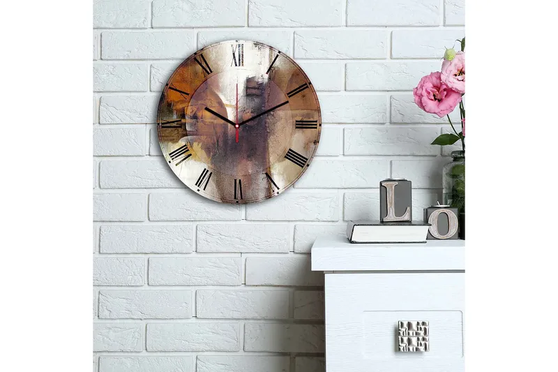 Koristeellinen MDF Seinäkello 30 cm - Monivärinen - Sisustustuotteet - Seinäkoristeet - Kellot