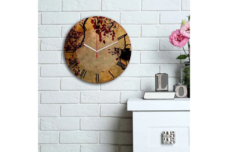 Koristeellinen MDF Seinäkello 30 cm - Monivärinen - Sisustustuotteet - Seinäkoristeet - Kellot