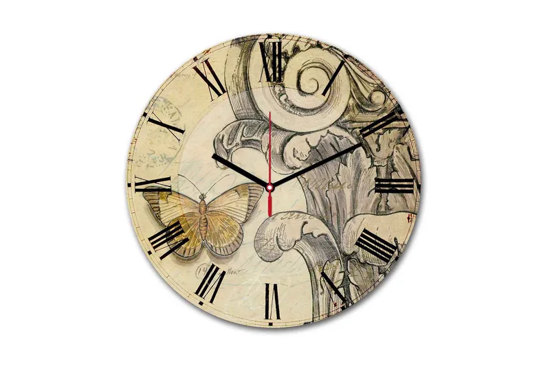 Koristeellinen MDF Seinäkello 30 cm, Monivärinen