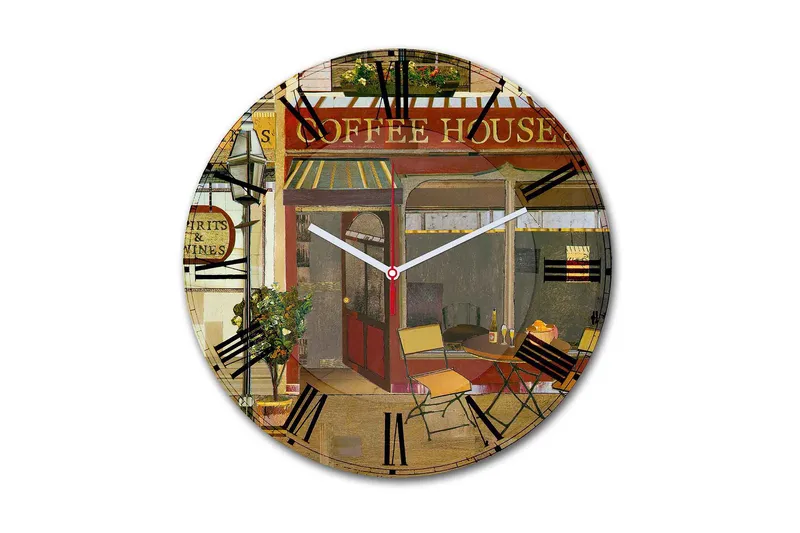 Koristeellinen MDF Seinäkello 30 cm, Monivärinen