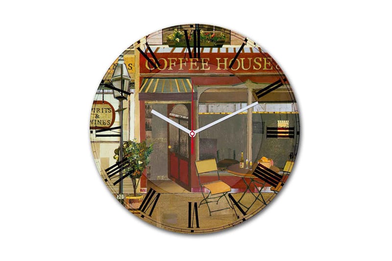 Koristeellinen MDF Seinäkello 30 cm, Monivärinen