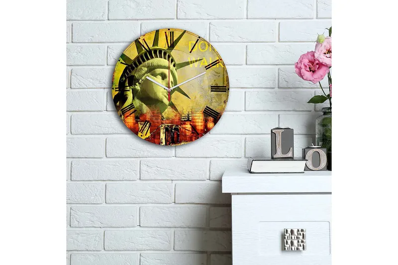 Koristeellinen MDF Seinäkello 30 cm - Monivärinen - Sisustustuotteet - Seinäkoristeet - Kellot