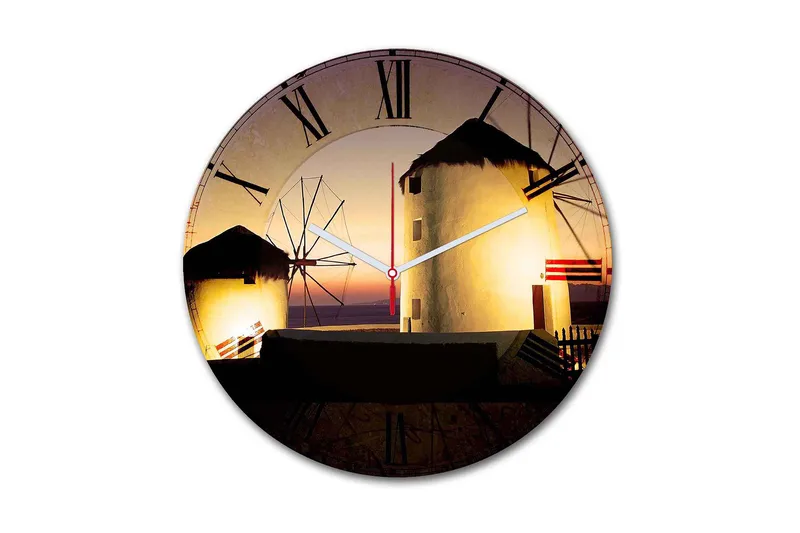 Koristeellinen MDF Seinäkello 30 cm, Monivärinen