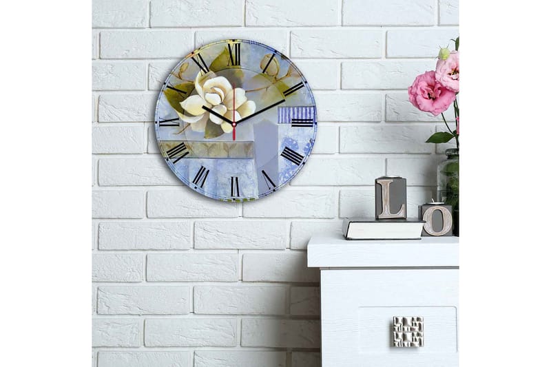 Koristeellinen MDF Seinäkello 30 cm - Monivärinen - Sisustustuotteet - Seinäkoristeet - Kellot