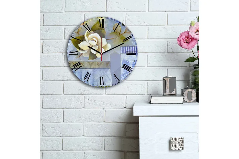 Koristeellinen MDF Seinäkello 30 cm - Monivärinen - Sisustustuotteet - Seinäkoristeet - Kellot